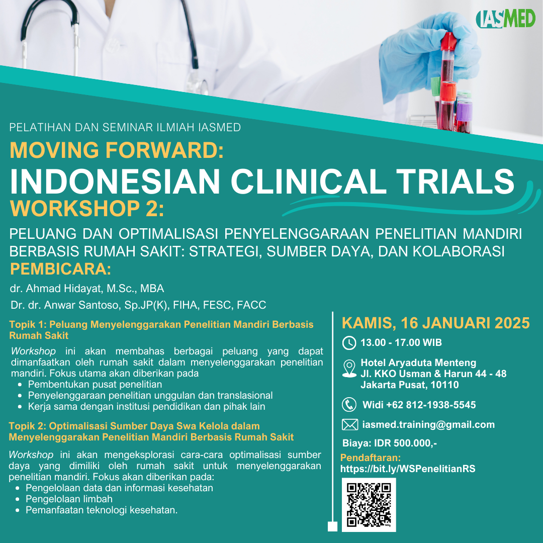 Workshop Peluang dan Optimalisasi Penyelenggaraan Penelitian Mandiri Berbasis Rumah Sakit: Strategi, Sumber Daya, dan Kolaborasi
